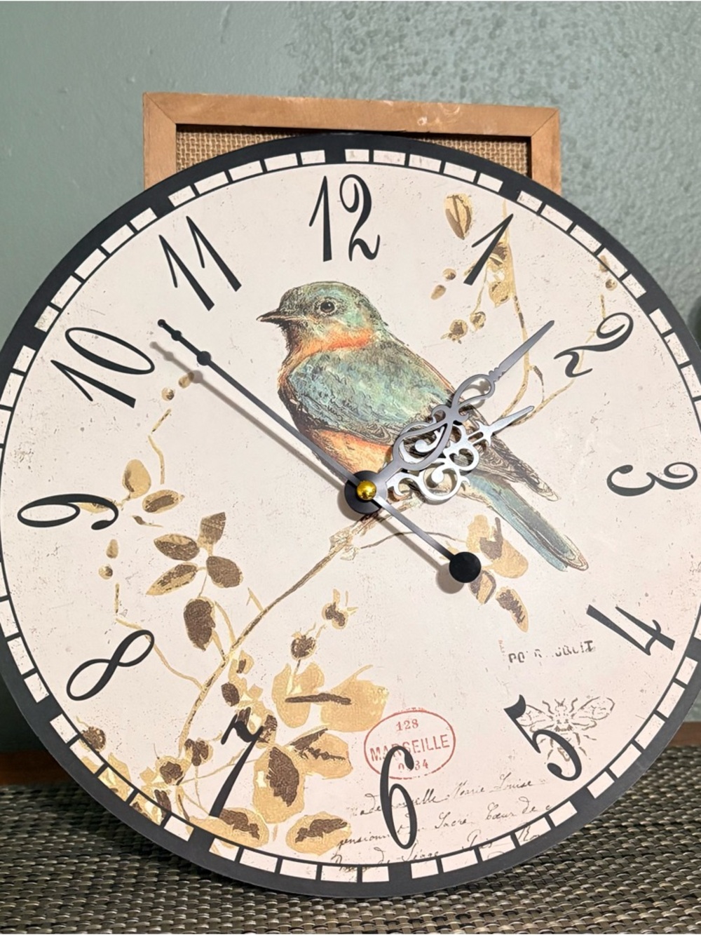 Vintage Style Bird Wall Clock Farmhouse Rustic Decor Gift Kitchen Home